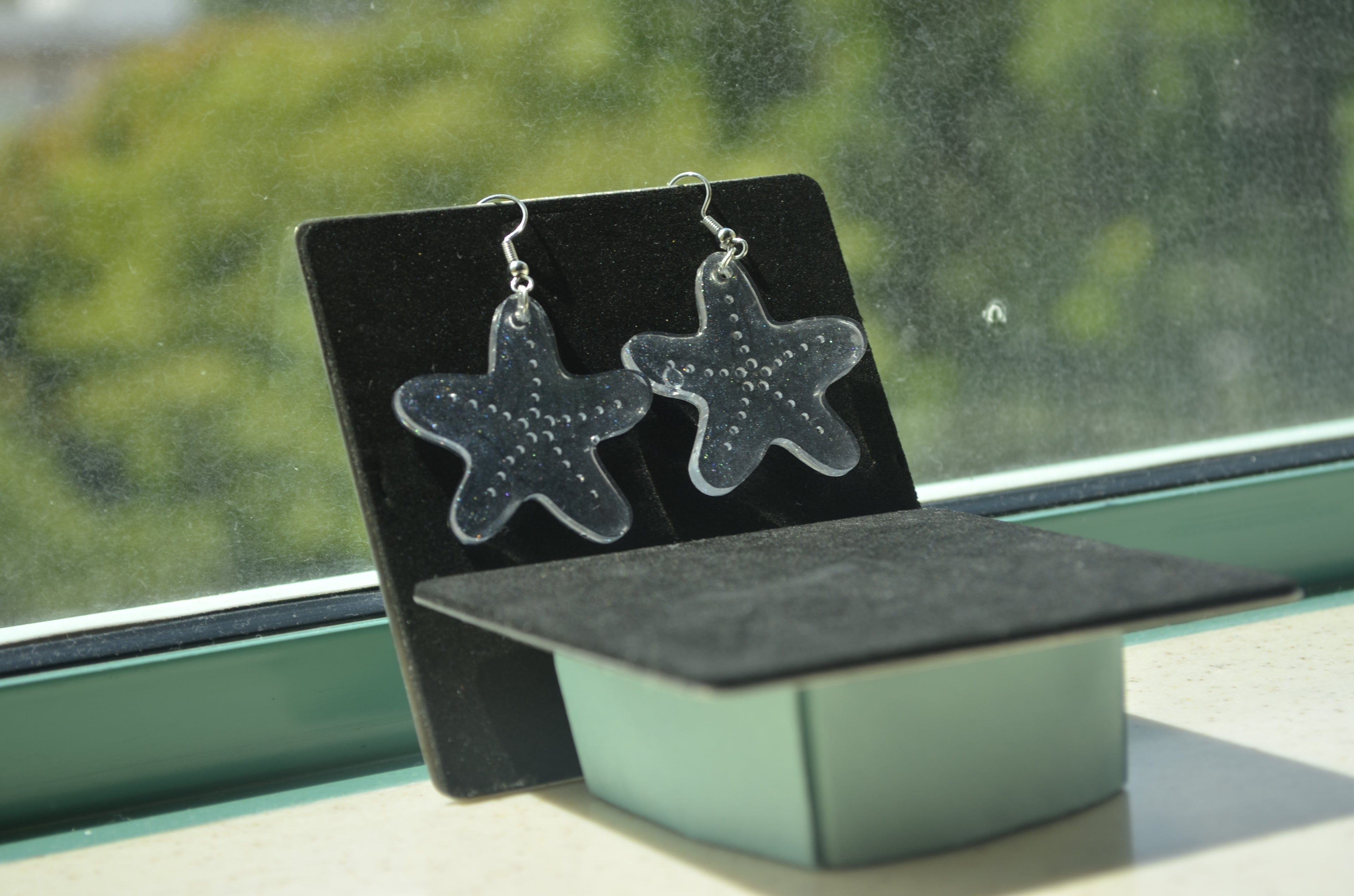 Clear Starfish Earrings